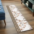 thumbnail image 4 of 2x6 Washable Runner Rug, Forest Animal Non-Slip Hallway Runner for Entryway Kitchen Bedroom, Brown Deer Bear Hedgehog Bird Butterfly Eucalyptus Leaves Plaid Indoor Carpet Runner Floor Mat, 4 of 9