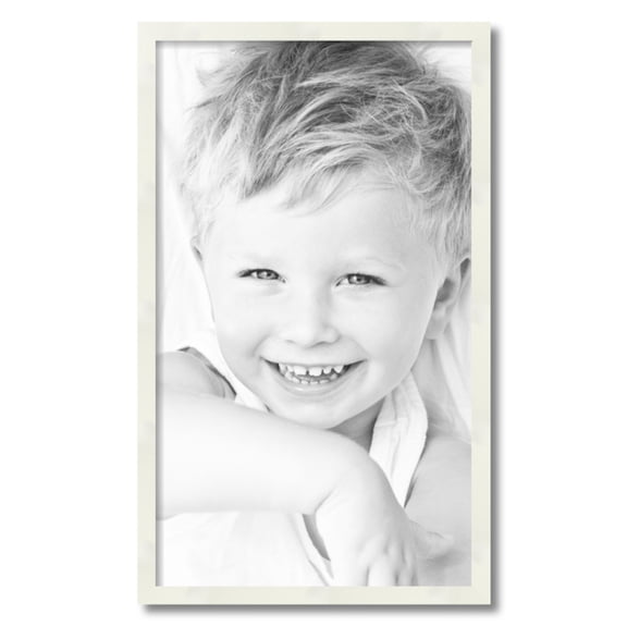 ArtToFrames 17" x 29" White Picture Frame, 17x29 inch White Wood Poster Frame (WOM-5140)
