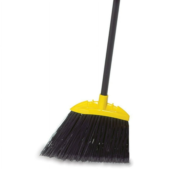 Rubbermaid Commercial Jumbo Smooth Sweep Angle Broom - Polypropylene Bristle - 1" Handle Diameter - Black Metal Handle - 1 Each | Bundle of 5 Each