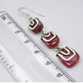 thumbnail image 3 of SilverStarJewel 925 Sterling Silver Sparkling Carnelian 3 Gemstone Unusual Earrings 2 3/8 Inches, 3 of 3