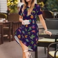 thumbnail image 3 of Naloa Mexican Frogs Print Womens Summer A-Line Dress with Pockets,Short Sleeve Dresses,Flowy Beach Swing Dress for Vacation Travel, 3 of 6