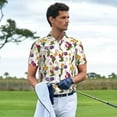 thumbnail image 3 of Honeii Tulips Flowers print Polo Shirt, a classic short-sleeved, button-down golf shirt designed for men3X-Large, 3 of 6