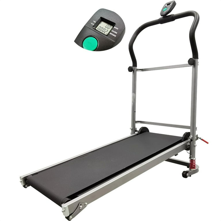 Eotvia Manual Treadmill Non Electric Treadmill with Flywheels Transport Wheels Compact Folding Treadmill Exercise Machine Fitness Exercise Equipment