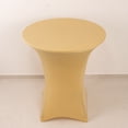 thumbnail image 2 of Efavormart Champagne Highboy Spandex Cocktail Table Cover, Fitted Stretch Tablecloth for 33"-36" Dia High Top Tables, 2 of 10