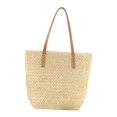 thumbnail image 2 of Straw Beach Bags Tote Bag Handwoven Shoulder Bags Purse , Beige, 2 of 7