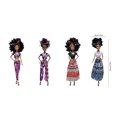 thumbnail image 4 of KOYPTL 4pcs African American Fashion Dolls Set with Movable Joints,12.6 In Brown/Black Afro Dolls Toy with African Heritage Style Outfit & Curly Hair,Gift for Christmas Birthday Soothing Pretend Play, 4 of 10