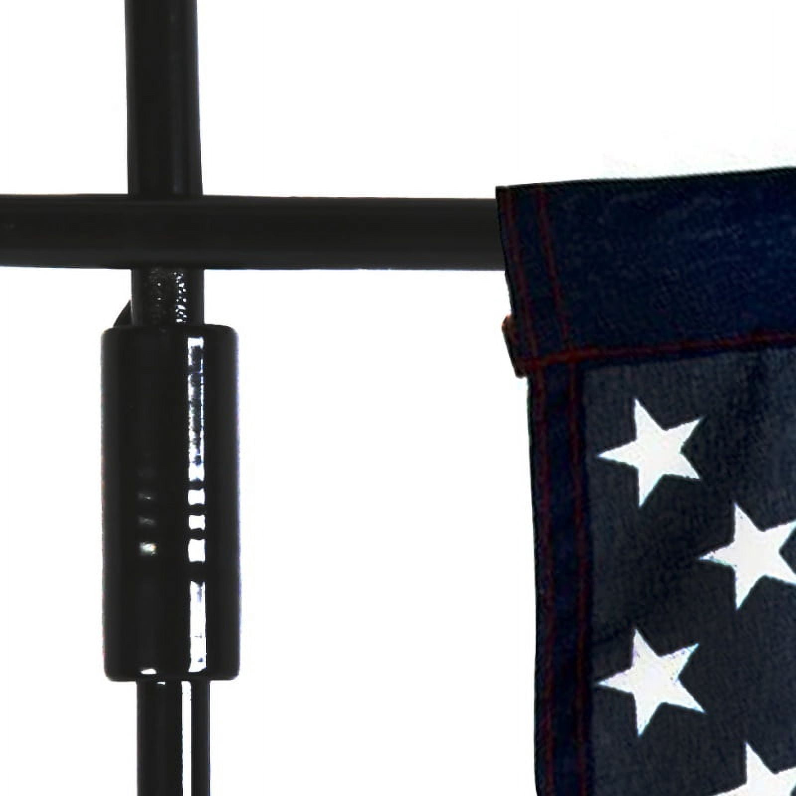 Garden Flag Stand - Premium Wrought Iron Garden Flag Holder - Weather Resistant Black Matte Coating - Easy Assemble