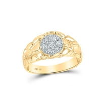 10kt Yellow Gold Mens Round Diamond Cluster Nugget Band Ring 1/4 Cttw