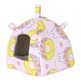 thumbnail image 1 of Casita colgante para pájaros, nido para loros, cama acogedora para hámsteres, escondite de mesa para mascotas, accesorio versátil, forrado de felpa, Conejo, 1 of 8