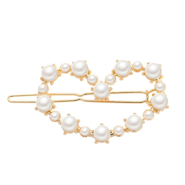 Pinzas para el cabello para mujeres, pinzas para peinar, pinzas para el cabello para niñas, elegantes horquillas con lazo de perla dulce, horquillas para damas, joyería para el cabello.