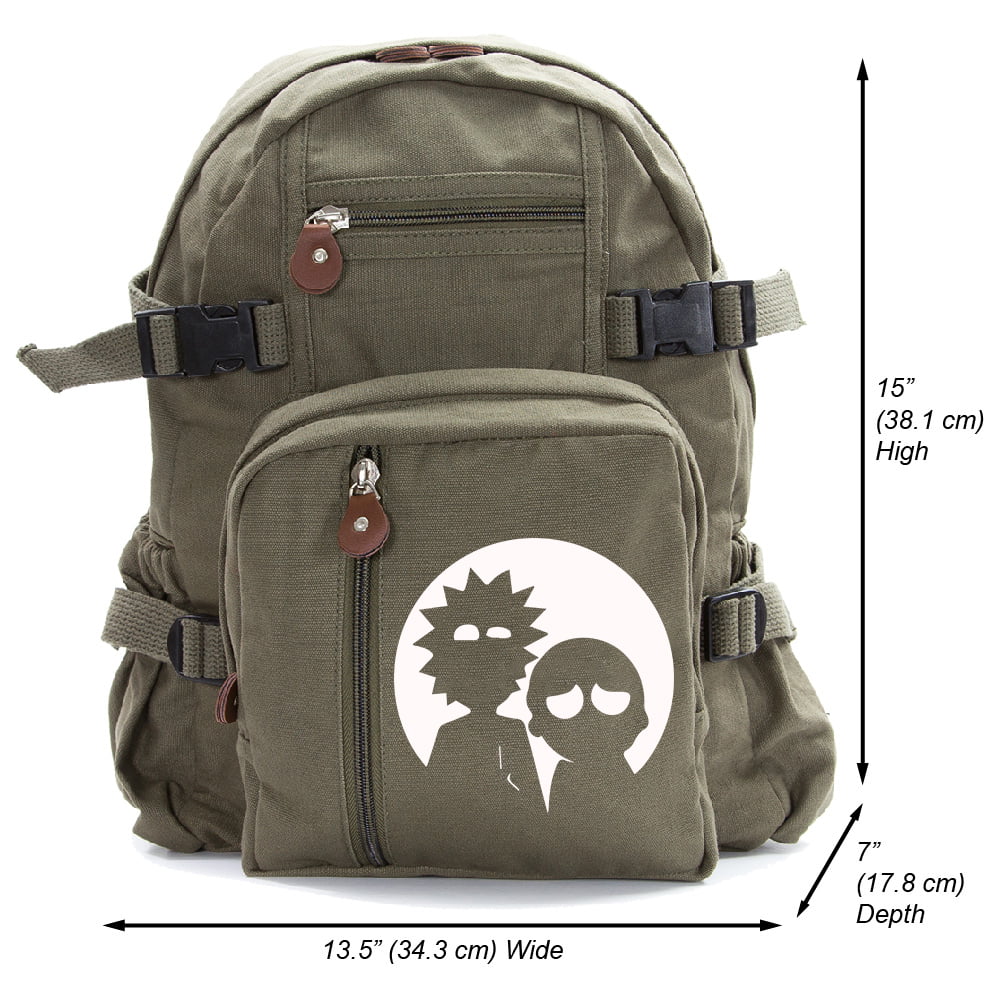 Rick and Morty Moonlight Heavyweight Canvas Backpack Bag 