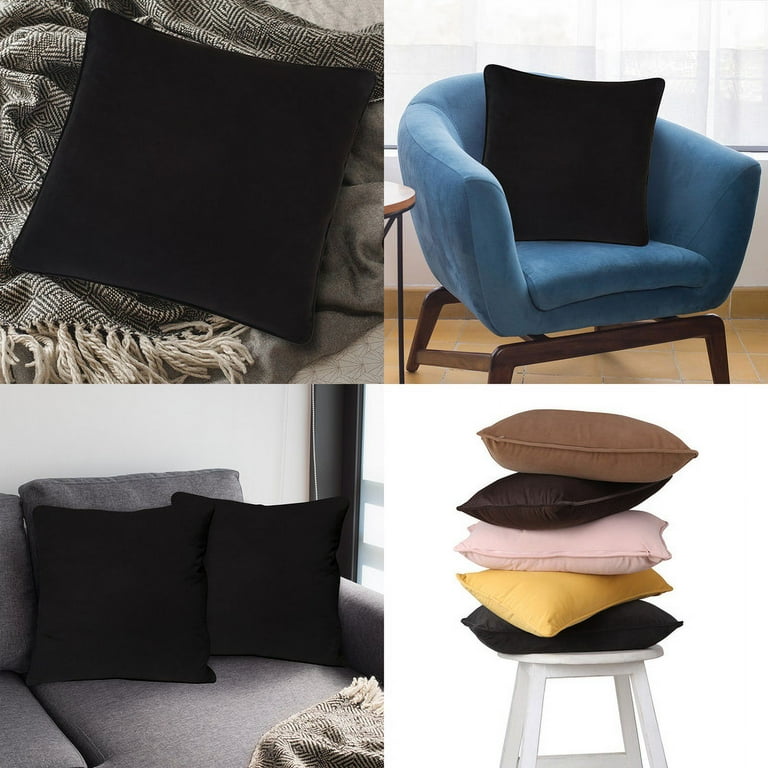 A1HC Set of 2 Luxurious Fine Soft Velvet Throw Pillow Covers Only For Sofas Beds Vibrant Colors and Hidden YKK Zipper. Enhance your Living Space with Decorative Couch Pillow 20 x20