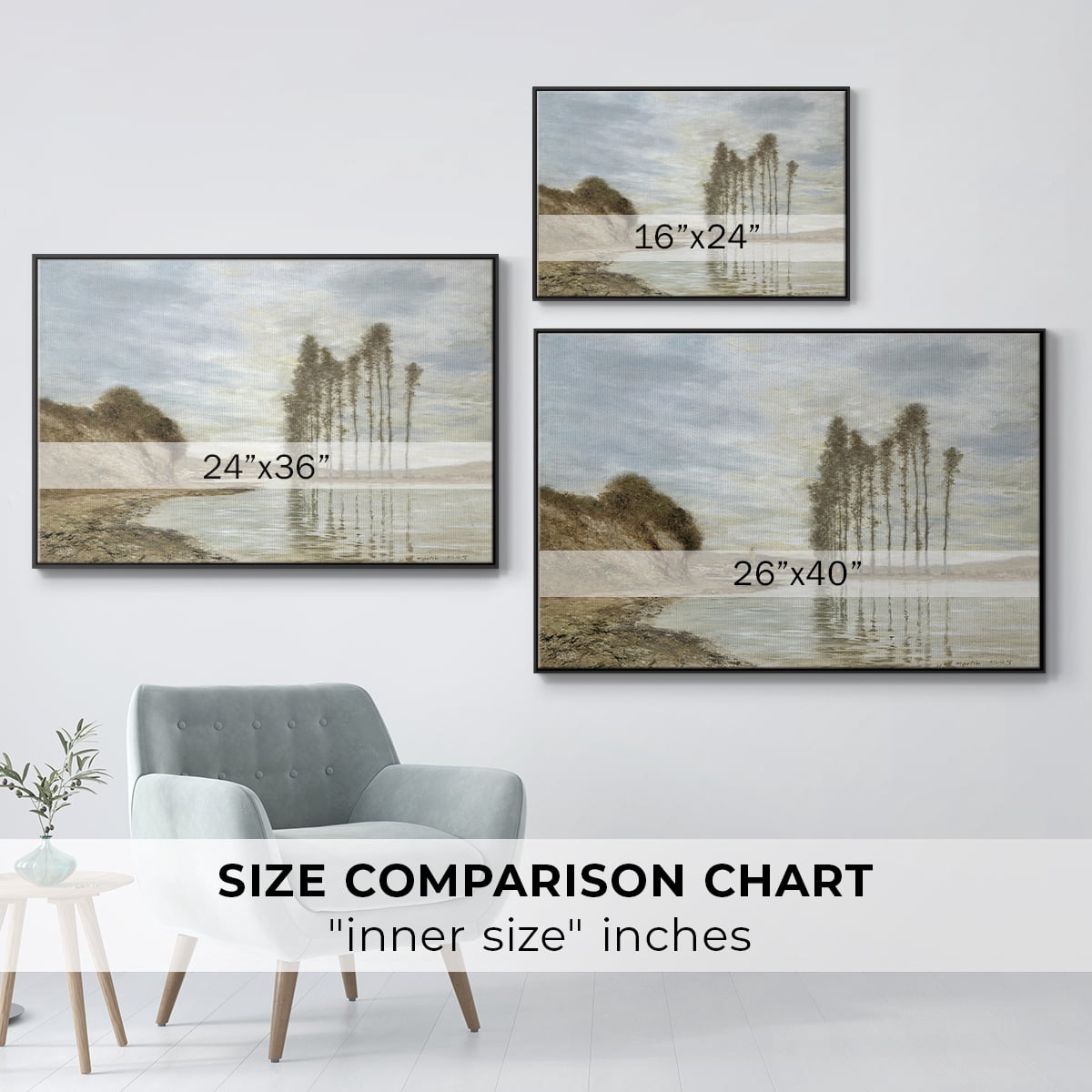 Vintage Landscape-CCCXLV By Wexford Home Framed in Black Wood Gallery Wrapped Canvas 25 in. x 37 in.
