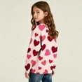 thumbnail image 6 of Girls Valentine's Day Khaki Heart Print Crewneck Long Sleeve Sweatshirt, 1-15Y Soft Stretch Kids Apparel,Size 7-8 T, 6 of 8