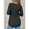 thumbnail image 4 of JYLFC Womens Crew Neck Tunic T-Shirts Long Shirts Long Sleeve Tops, Black L, 4 of 7