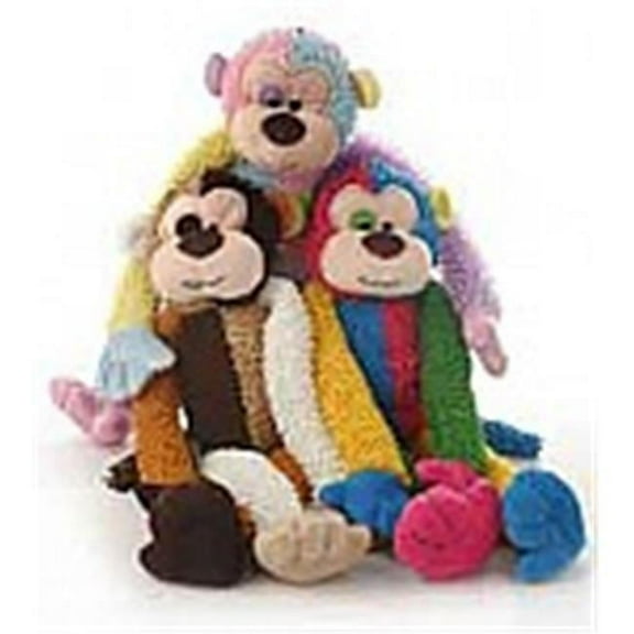 Multipet Multi-Crew Monkey Plush Dog Toy - Jungle & Safari Theme - 17 In, Multicolor