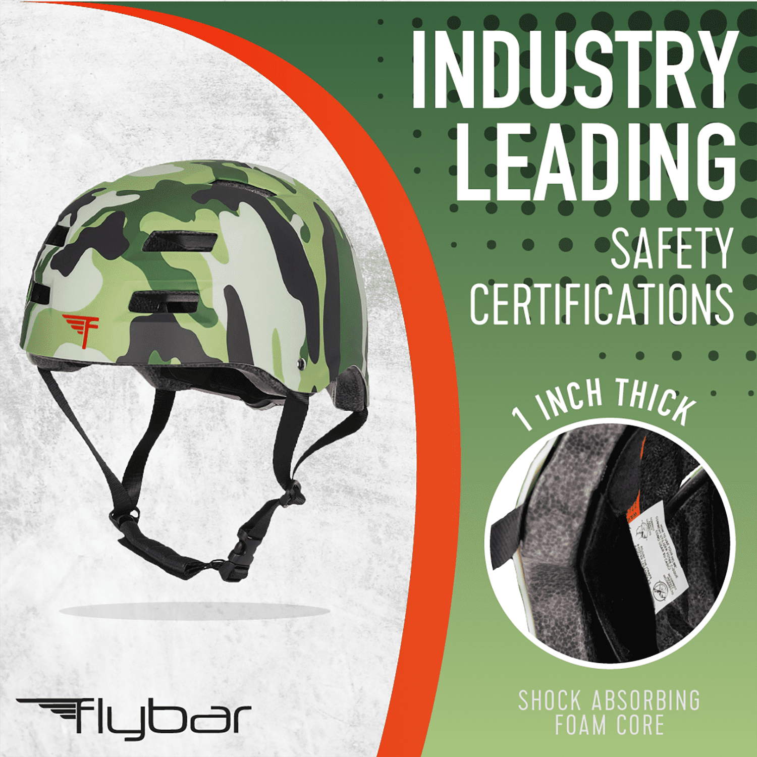 Flybar Multi Sport, Skateboard and Bike Helmet, for Kids and Adults, Ages 6+, Camo, L/XL