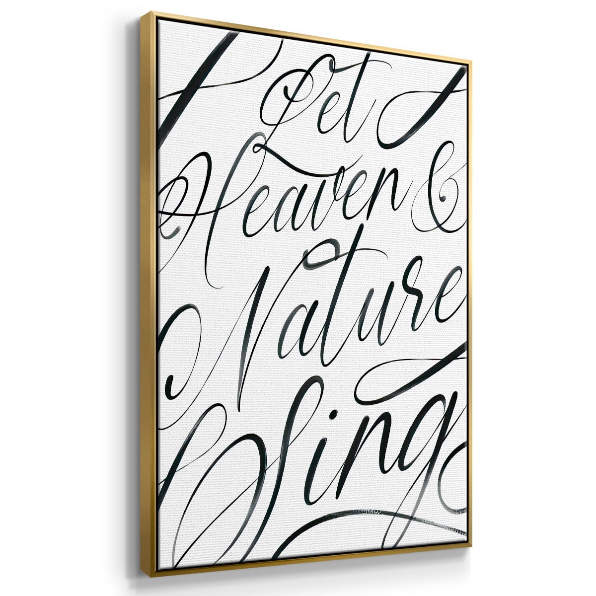 Heaven and Nature - Framed Gallery Wrapped Holiday Canvas - 25 x 37 - Gold Frame
