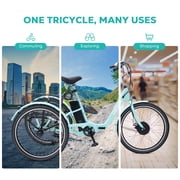 Viribus MC 350 Electric Tricycle for Adults, 24 7-Speed Folding Electric Tricycle with 350W Motor 36V 13Ah Battery Blue,Certified to UL 2849 by SGS