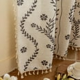 thumbnail image 6 of Vireellx Leaves Curtains for Living Room 84 Inch Length 2 Panels Set Semi Sheer Boho Drapes Green Farmhouse Tassel Rod Pocket Window Curtain Panels Bedroom Rustic Country Botanical Window Treatment, 6 of 7