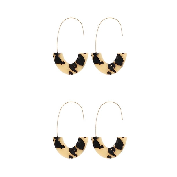 Pendientes de estilo sencillo Minnieouse con estampado de leopardo acrílico para chicas adolescentes