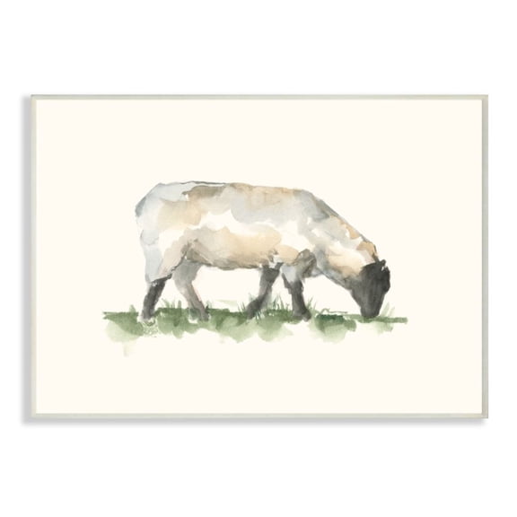 Stupell Industries Grazing Sheep Grass Field Farm Animal Painting Design by Ethan Harper