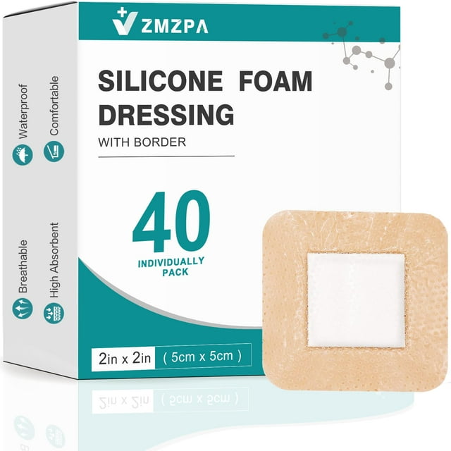 Apósito de espuma de silicona ZMZPA 40 piezas 5 x 5 cm impermeable