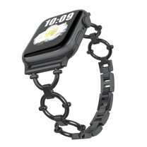 Compatible with Apple Watch Band 38mm 40mm 41mm Metal Bands Fashion Women Replacement Strap Bracelet for iWatch Series 9/8/7/6/5/4/3/2/1,Black