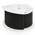 thumbnail image 4 of Furniture of America Talo Fluted Pedestal Triangle Storage Coffee Table, White Marble and Black, 4 of 21