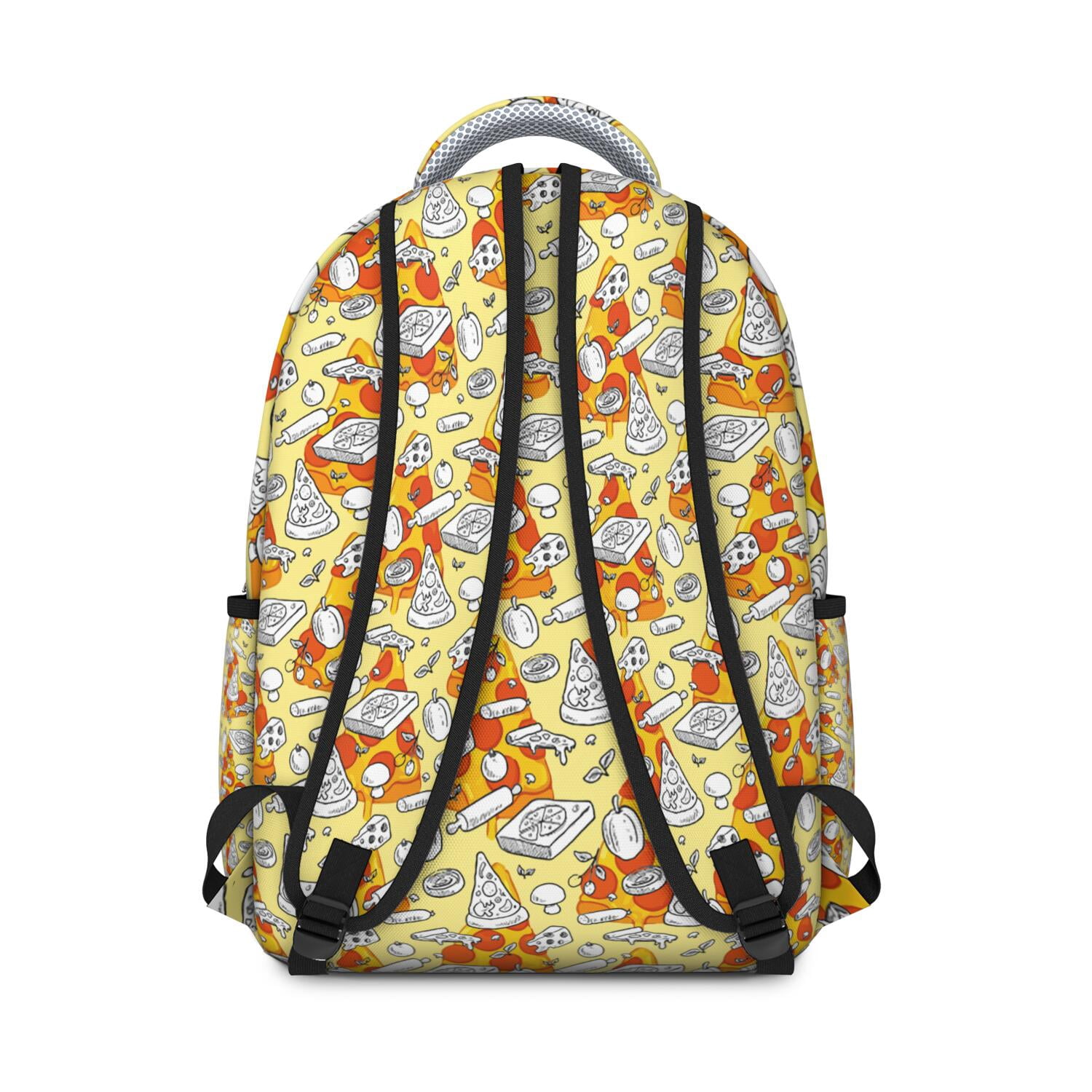 Pizza Print Waterproof Backpack - Stylish & Lightweight Daypack with Spinal Support, Multiple Pockets - Must-Have for Pizza Party Fans & College Students