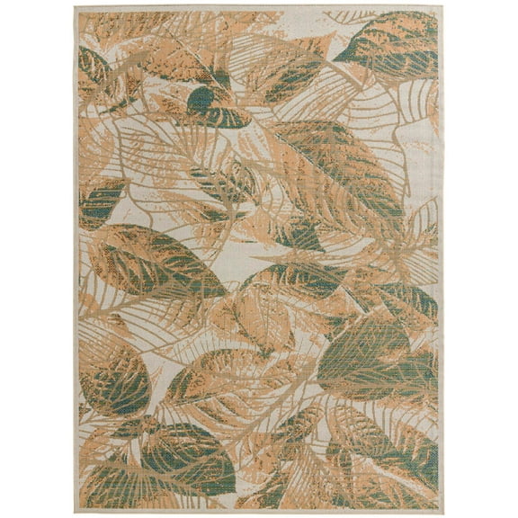 Rugs.com Baja Outdoor Collection Rug – 9' x 12' Ivory Medium Rug Perfect For Living Rooms, Large Dining Rooms, Open Floorplans