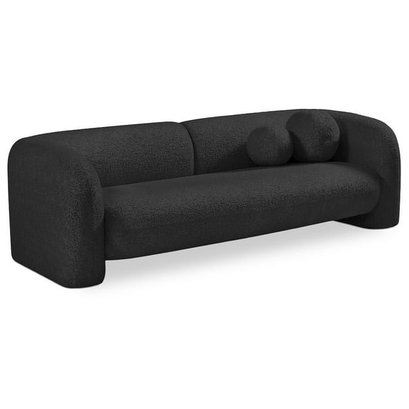 Meridian Furniture Emory Black Boucle Fabric Sofa