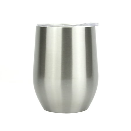 Red Hour Glass Aspire 12 20 30 Ounce Stainless Steel Tumbler, Double Walled Insulated Travel Mug Wine Glass, Keep Cold or Hot for Hours-Silver-12 ounce ()