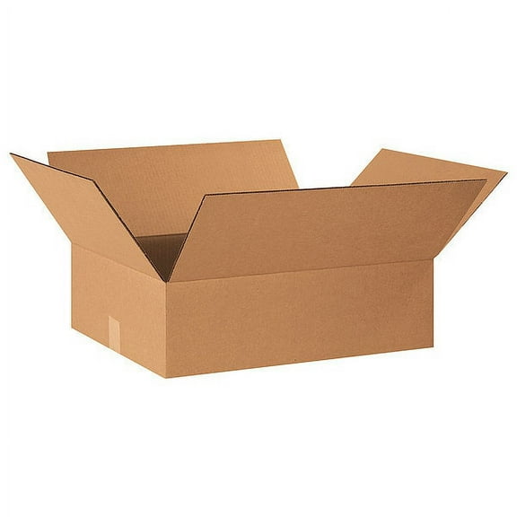ZoroSelect Flat Corrugated Boxes, 20" x 15" x 6", Kraft, 25/Bundle
