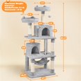 thumbnail image 3 of Yaheetech Multi Level Cat Tree with 2 Condos and 2 Plush Perches, Light Gray, 3 of 7