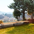 thumbnail image 2 of AVAWING 2PCS Outdoor Fir Wood Bench, Patio Wooden Picnic Dining Bench, Natural, 2 of 8