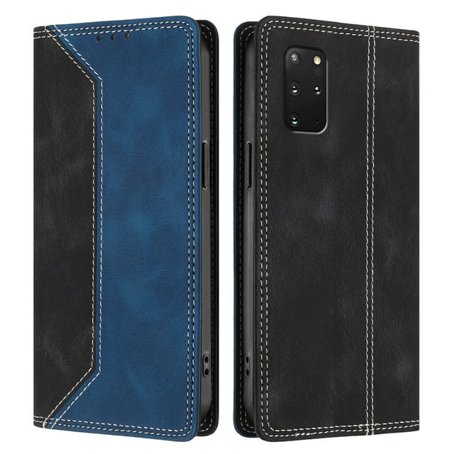 Phone Case for Samsung Galaxy S20 Plus FOXDOCK Premium Leather,Creative Dual-Color Cover with Card Slot,Shockproof