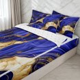 thumbnail image 3 of Erosebridal Marbling Ombre Zipper Twin Comforter Sets with Fitted Sheet and 2 Pillowcases for Women Men, Abstract Marble Print Zipper Bedding Set, Slate Blue, Reversible, 4 Pieces, 3 of 7