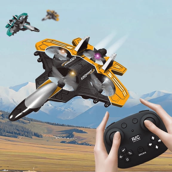 4DRC V17 RC Aircraft, 2.4GHz Foam RC Plane, Helicopter & Quadcopter with Cool LED Lights and 360° Rotating Function