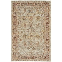 Nourison Petra Ivory 5'3" x 7'8"Area Rug, Traditional, Persian, Easy Cleaning, Non Shedding, Bedroom, Living Room, Dining Room, Kitchen, (5' x 8')