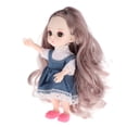 thumbnail image 2 of 16cm 13 Muñeca Articulada con Juguetes de Bricolaje con Conjunto Completo Ropa Peluca Maquillaje, el para Niñas Cabello rizado gris, 2 of 7