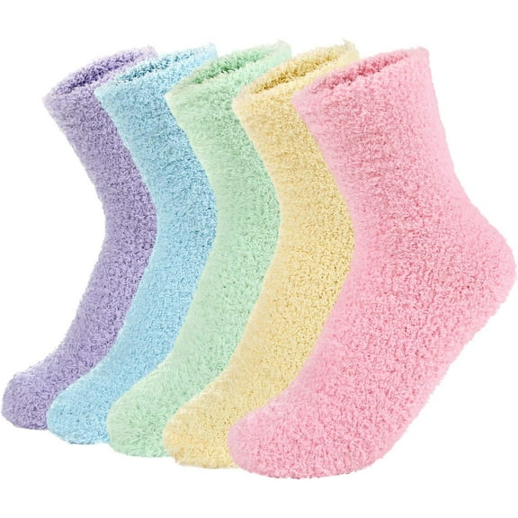 Clearance under $5 Women Warm Super Soft Winter Fluffy Microfiber Crew Socks Plush Slipper Sock Casual Home Sleeping Fuzzy Cozy Sock
