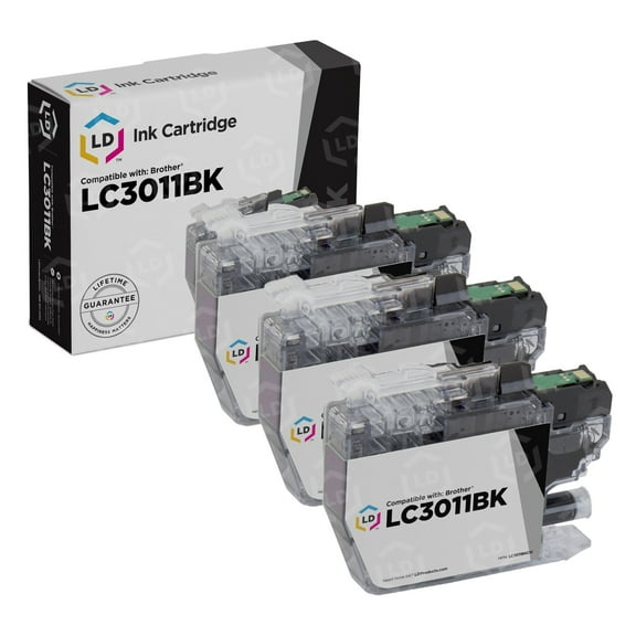 LD Products Compatible Ink Cartridge Replacement for Brother LC3011BK (Black, 3-Pack)