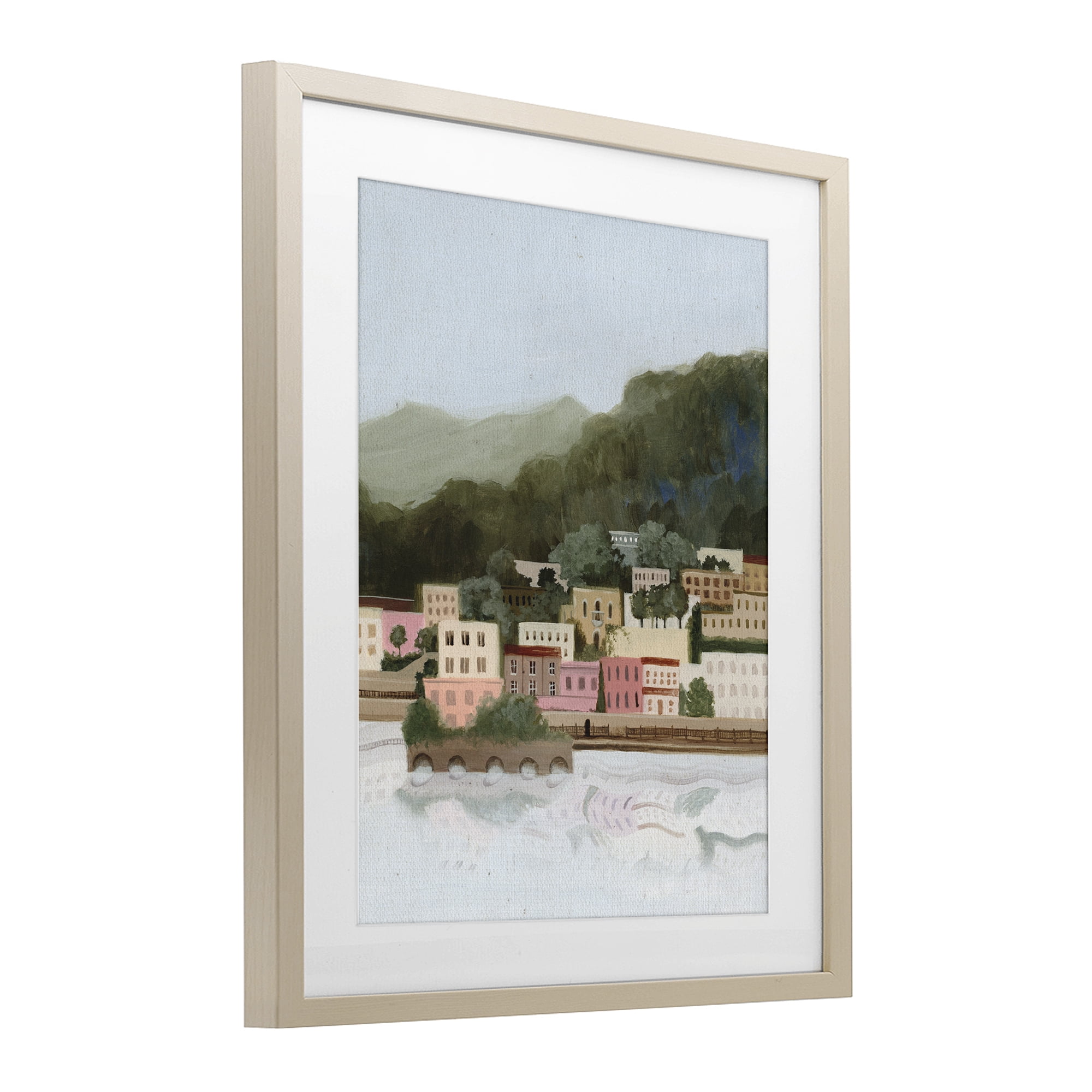 Stupell Industries Mountains By The Sea Birch Framed Print Under Glass, design by Grace Popp