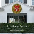 thumbnail image 2 of Best Choice Products 60in Artificial Pre-Lit Fir Christmas Wreath Decor w/ Red Bow, 375 LED Lights, 930 Tips, Plug-In, 2 of 7