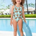 thumbnail image 3 of Yuyamidu Capybara Girl Swimsuit One Piece Bathing Suit with Cross Strap Design Quick Dry Swimwear Full Coverage Beach Swimwear for Girls Ages 5-14, 3 of 7