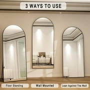 GLSL Length Mirror 71x 27 Floor Mirror Arched Standing Dressing Mirror for Berdroom, Black