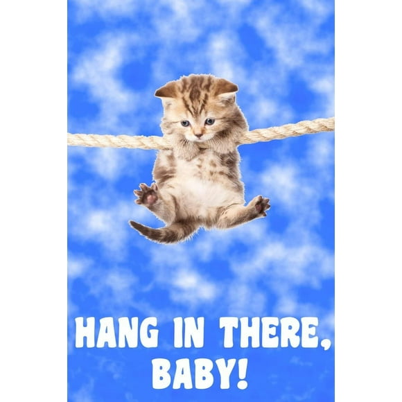 PHFZJYOU Hang There Cat Kitten Kitty Cute Creative Graphic Poster frameless Painting Canvas Wall Posters Art Picture Print Modern Home Family Bedroom office Decor 16x24inch