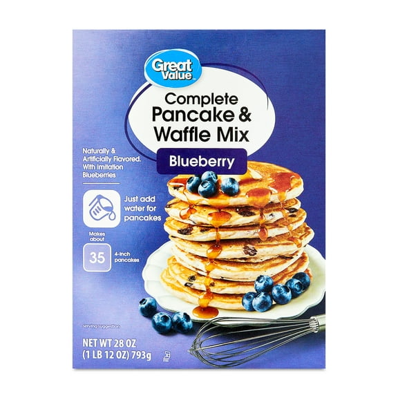 Great Value Complete Blueberry Pancake & Waffle Mix, 28 oz