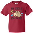 thumbnail image 3 of Inktastic My Uncle Loves Me with Sloth and Hearts Youth T-Shirt, 3 of 5